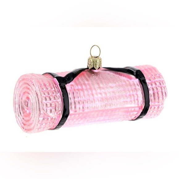 Anthropologie New Pink Yoga Mat Glass Ornament Rare Discontinued - Picture 4 of 9